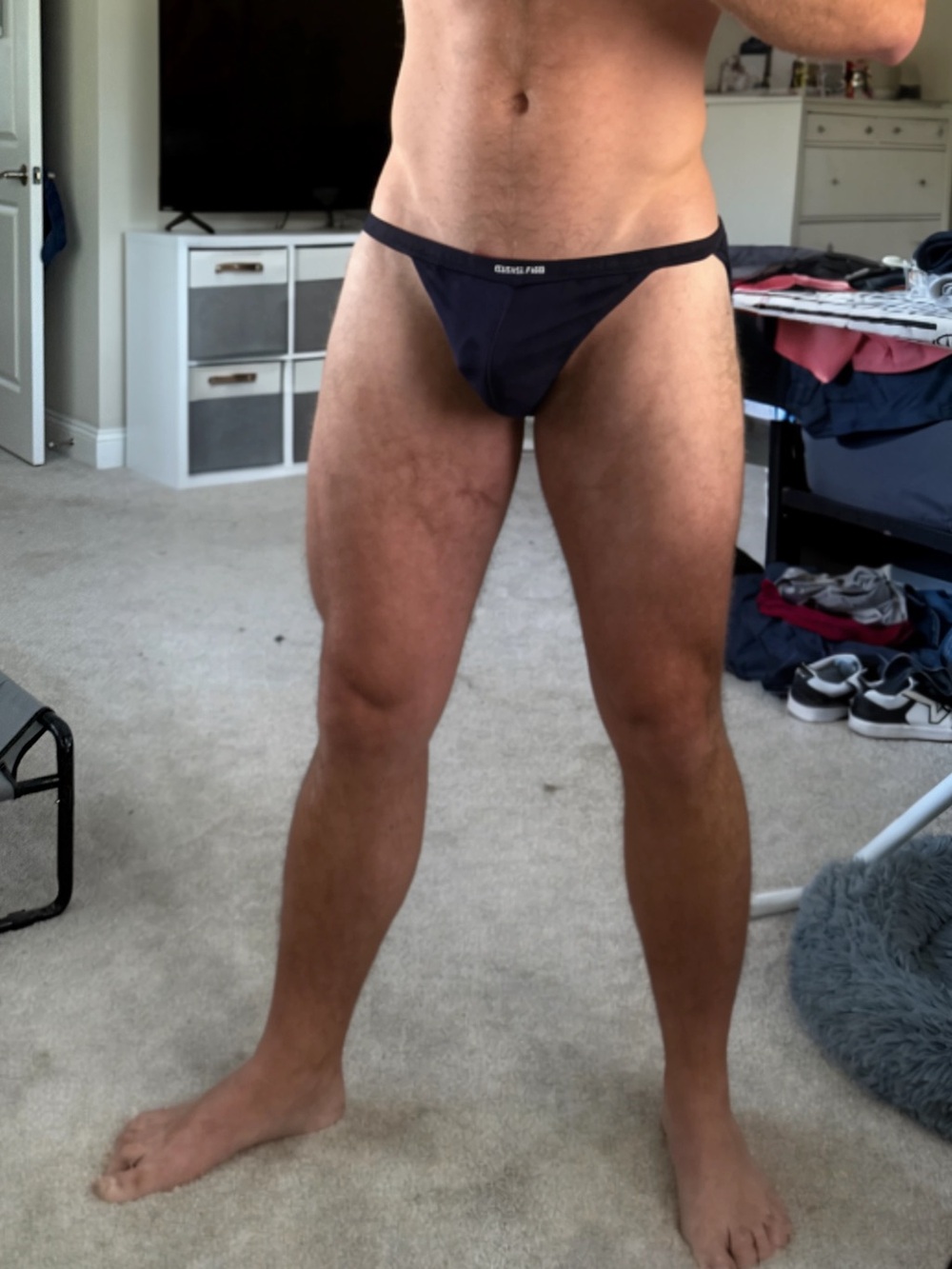 Men's Navy String bikini Briefs Underwear NWOT